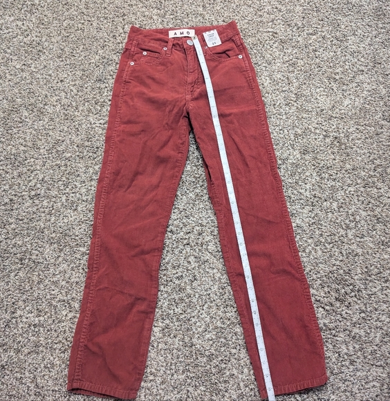 AMO NWT Red Corduroy Chloe Cropped Pants - Picture 11 of 14